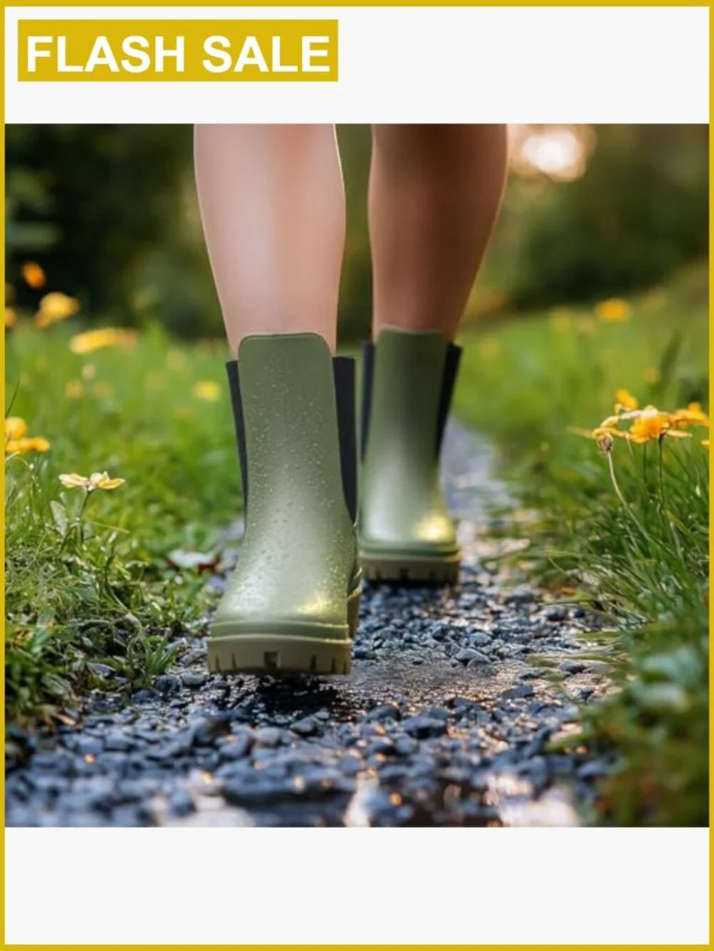 Women's Waterproof Chelsea Rain Boots Ankle Garden Shoes Work Farm Boots